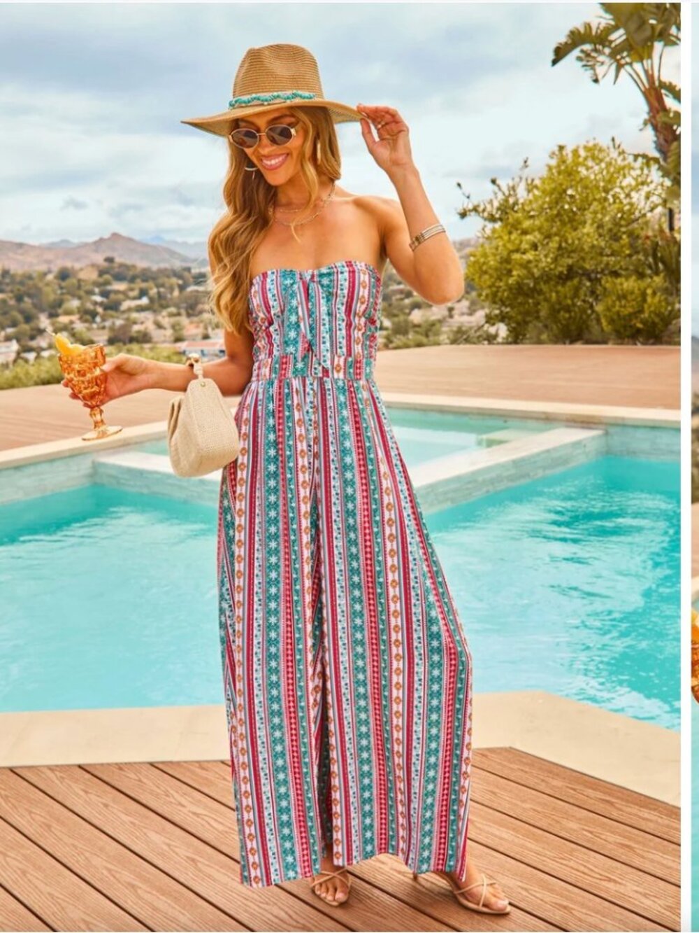 Vici Strapless Smocked Jumpsuit